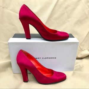 Robert Clergerie brightly colored satin pumps sz 8